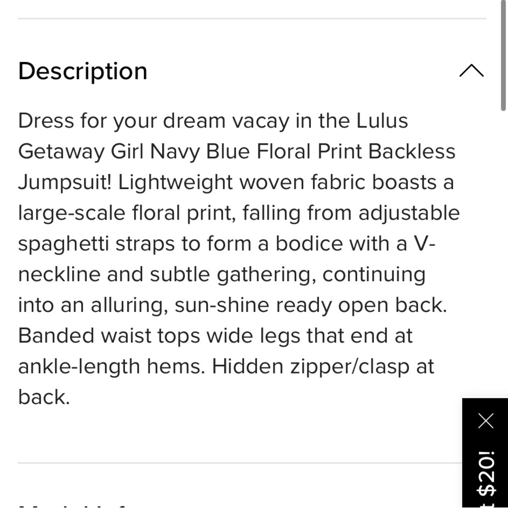 Lulu’s NWT Floral Romper - Picture 6 of 9
